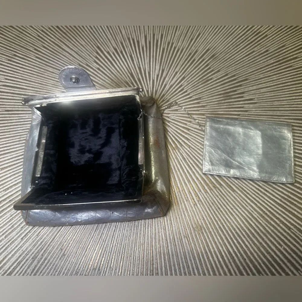 Vintage Silver Clutch with Card Purse